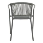 Lindaria stackable metal-pe rattan armchair in dark grey color 54x63x74cm - Image 5