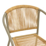 Lindaria stackable metal armchair in champagne color and pe rattan in natural color 54x63x74cm - Image 6