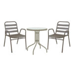 Трпезариска маса Watson-Sussie сет од 3 парчиња метална шампањска чаша D60x70cm