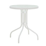 Watson-Sussie dining table white metal-glass Φ60x70cm - Слика 5