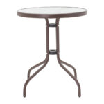 Watson-Sussie dining table, brown metal and glass, Φ60x70cm - Image 6