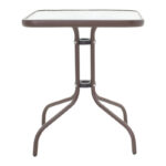 Dining table Watson-Sussie metal brown-glass 60x60x70cm - Слика 6