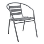 Dining table Watson-Tade set of 3 pieces anthracite metal-glass Φ60x70cm - Слика 2