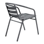 Dining table Watson-Tade set of 3 pieces anthracite metal-glass Φ60x70cm - Слика 3