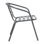 Dining table Watson-Tade set of 3 pieces anthracite metal-glass Φ60x70cm - Слика 4