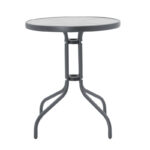 Dining table Watson-Lindaria set of 3 pieces anthracite metal-glass Φ60x70cm - Слика 6