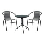 Vergo-Obbi dining table black metal Φ60x70cm