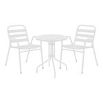 Трпезариска маса Vergo-Sussie бела метална Ф60x70 см