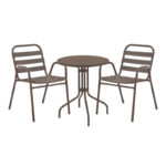 Трпезариска маса Vergo-Sussie кафеава метална Ф60x70 см