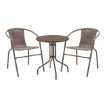 Трпезариска маса Vergo-Obbi кафеава метална Ф60x70 см