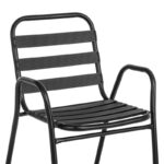 Dining table Valor-Sussie set of 5 pcs metal black-glass 110x60x70cm - Image 3