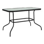 Dining table Valor-Sussie set of 5 pcs metal black-glass 110x60x70cm - Image 4