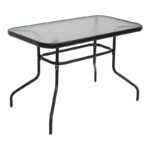 Dining table Valor-Obbi set of 5 pieces metal black-glass-pe gray 110x60x70cm - Слика 6