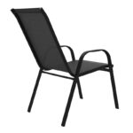 Dining table Valor-Calan set of 5 pieces black metal-glass-textilene black 110x60x70cm - Слика 3