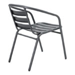 Dining table Valor-Tade set of 5 pieces anthracite metal-glass 110x60x70cm - Слика 3