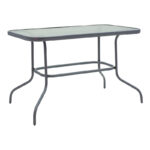 Dining table Valor-Tade set of 5 pieces anthracite metal-glass 110x60x70cm - Слика 5