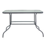 Dining table Valor-Lindaria set of 5 pieces anthracite metal-glass-pe rattan in natural shade 110x60x70cm - Image 6