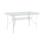 Dining table Calan-Ensure 5pcs metal-glass in white color 120x70x70cm - Image 5