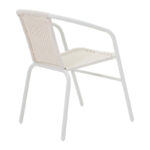 Dining table Obbi-Ensure 5pcs metal-glass in white color 120x70x70cm - Image 3