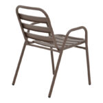 Dining table Sussie-Ensure 5pcs metal-glass in brown color 120x70x70cm - Image 3