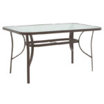 Dining table Ensure-Obbi 5pcs metal in brown shade 140x80x70cm - Слика 5