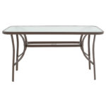 Dining table Ensure-Obbi 5pcs metal in brown shade 140x80x70cm - Слика 6