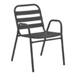 Dining set 5pcs Ensure-Sussie metal-glass dark grey 140x80x70cm - Слика 2