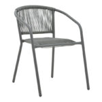 Dining set 5pcs Ensure-Lindaria metal-glass dark grey 140x80x70cm - Слика 2