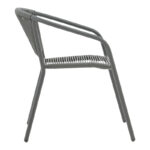 Dining set 5pcs Ensure-Lindaria metal-glass dark grey 140x80x70cm - Слика 4