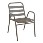 Dining table Valor-Sussie set of 5 pieces metal in champagne natural shade 110x60x70cm - Image 2