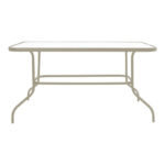 Dining table Tade-Valor 5pcs metal-glass in champagne color 110x60x70cm - Image 6