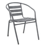 Dining set 5pcs Ensure-Tade metal-glass dark grey 120x70x70cm - Слика 2