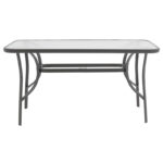 Dining set 5pcs Ensure-Tade metal-glass dark grey 120x70x70cm - Слика 6