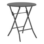 Albero-Tade folding metal dining table in anthracite shade D60x70cm - Image 5