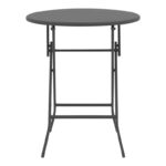 Albero-Lindaria folding metal dining table in anthracite shade D60x70cm - Слика 6