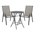 Albero-Calan folding metal dining table in anthracite shade D60x70cm