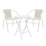 Albero-Obbi folding metal dining table in white shade D60x70cm