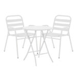Albero-Sussie metal dining table in white shade D60x70cm