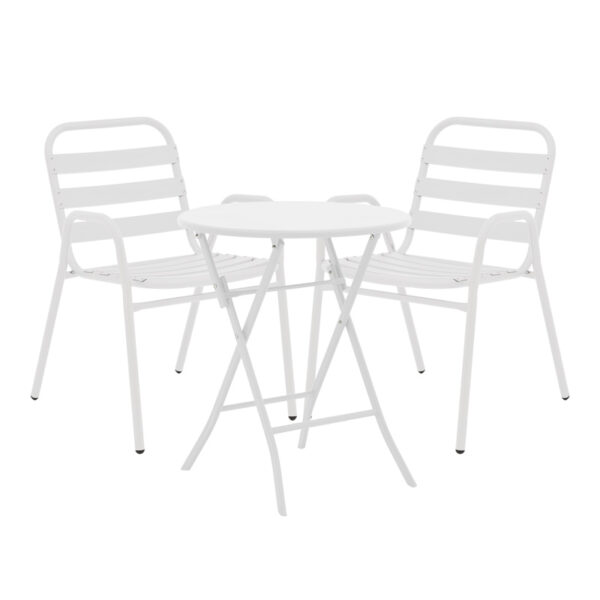 Метална трпезариска маса Albero-Sussie во бела нијанса D60x70cm