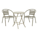Albero-Tade metal dining table in champagne shade D60x70cm