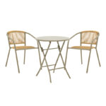 Albero-Lindaria metal dining table in champagne shade D60x70cm