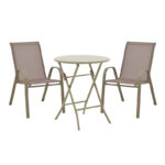 Метална трпезариска маса Albero-Calan во шампањ нијанса D60x70 см