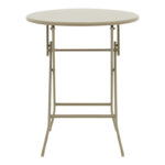 Albero-Calan metal dining table in champagne shade D60x70cm - Слика 6