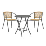 Трпезариски сет Albero-Lindaria од 3 метални парчиња во антрацит нијанса