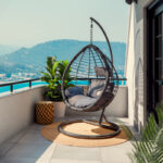 Nadim swing hanging metal-pe-cushion gray - Слика 2