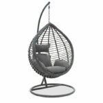 Nadim swing hanging metal-pe-cushion gray