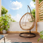 Nadim swing hanging metal brown-pe natural-cushion beige - Image 2