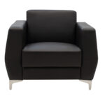 Dermis armchair inox with pu in black colour 88x75x75cm - Image 2