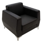 Dermis armchair inox with pu in black colour 88x75x75cm - Image 3