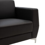 Dermis armchair inox with pu in black colour 88x75x75cm - Image 4